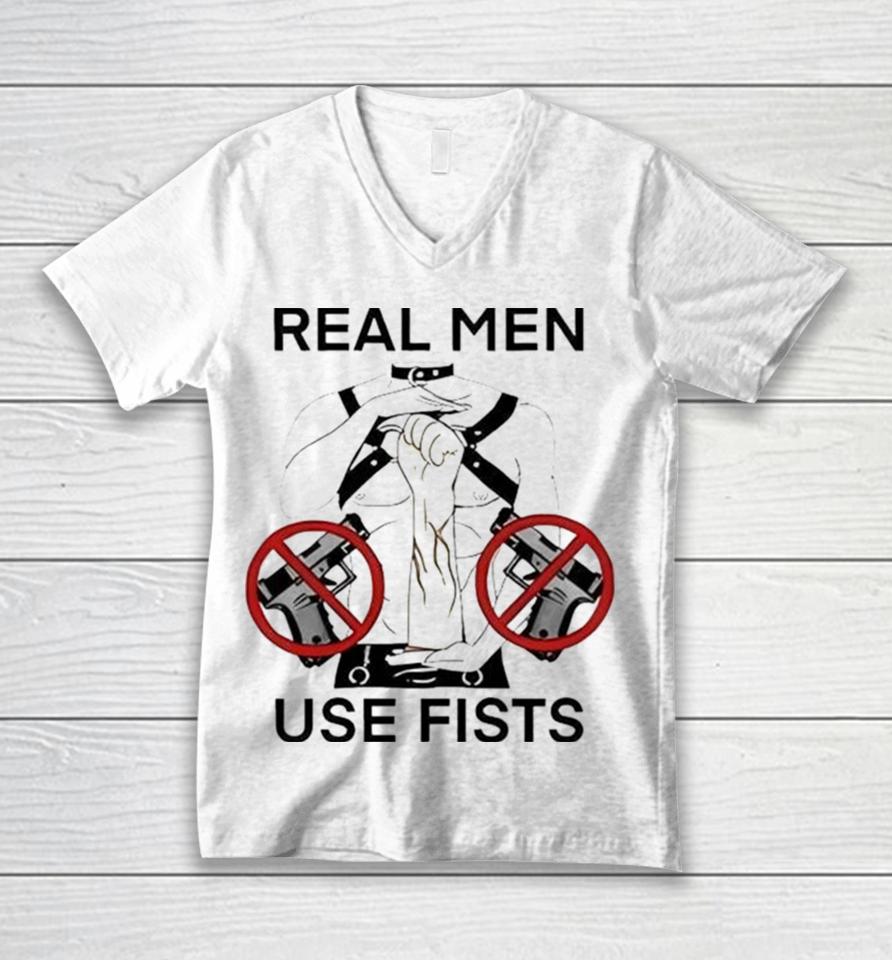 Teenhearts Real Man Use Fists Unisex V-Neck T-Shirt