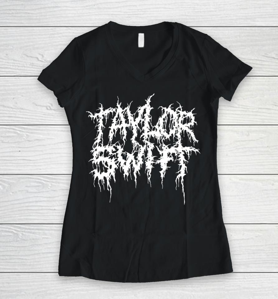 Teenhearts Swiftie 4 Life Metal Women V-Neck T-Shirt