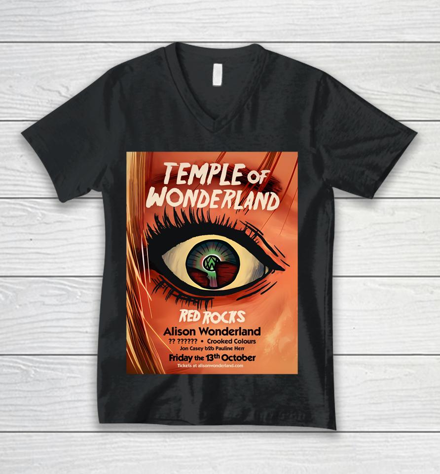 Temple Of Wonderland Red Rocks Alison Wonderland Unisex V-Neck T-Shirt