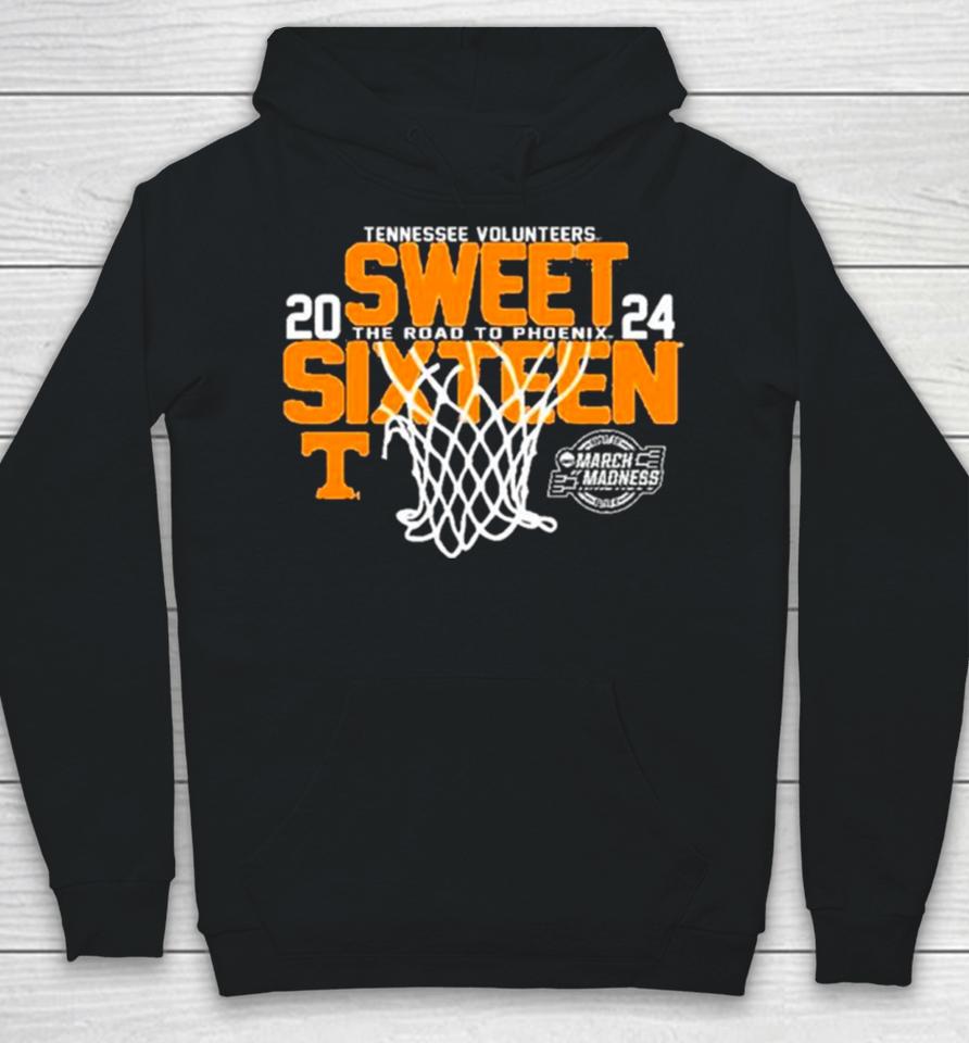 Tennesse Volunteers 2024 Ncaa Sweet Sixteen 16 The Road To Phoenix March Madness Hoodie