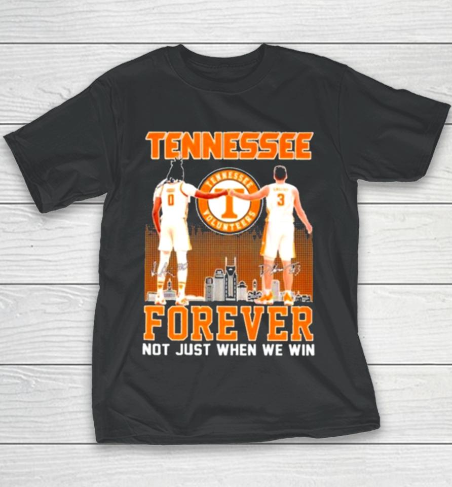 Tennessee Forever Not Just When We Win Famous Player Signatures Skyline Youth T-Shirt