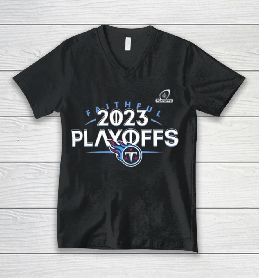 Tennessee Titans 2023 Nfl Playoffs Faithful Unisex V-Neck T-Shirt
