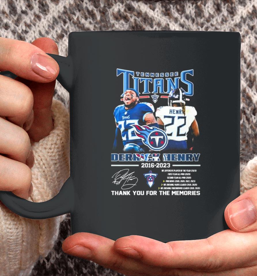 Tennessee Titans Derrick Henry 2016 2023 Thank You For The Memories Signatures Coffee Mug