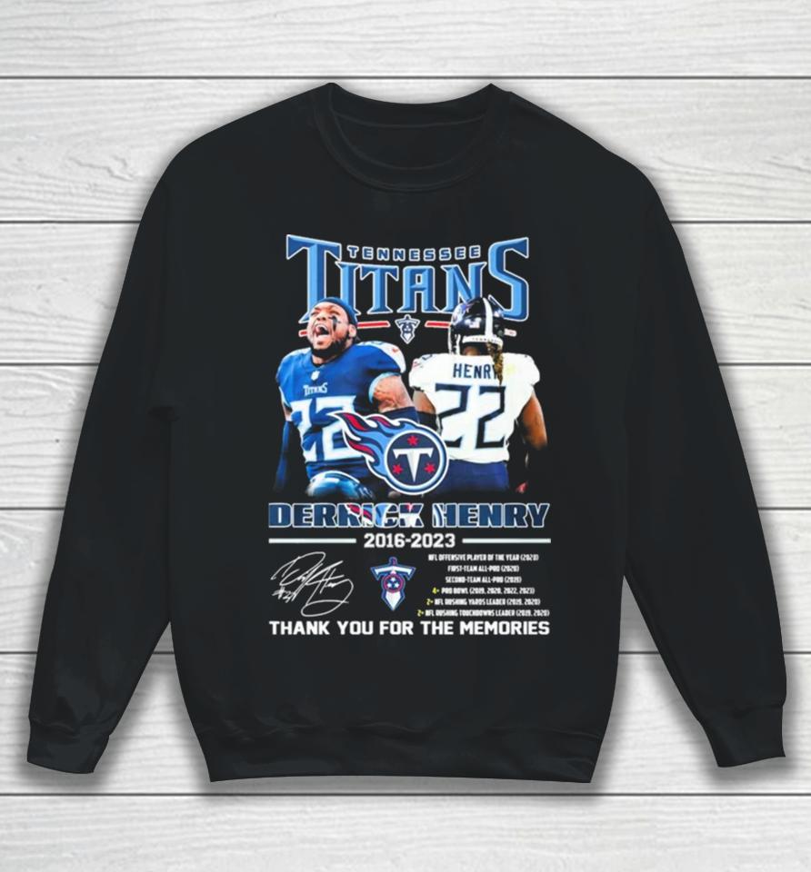 Tennessee Titans Derrick Henry 2016 2023 Thank You For The Memories Signatures Sweatshirt