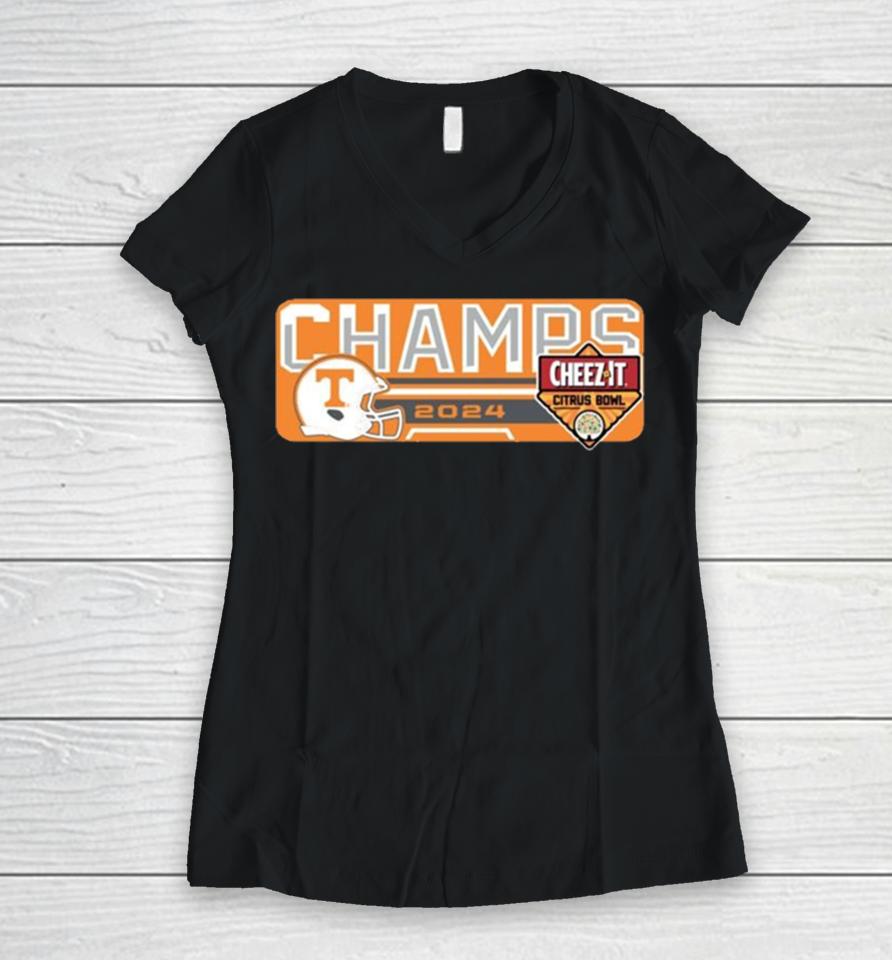 Tennessee Volunteer 2024 Cheez It Citrus Bowl Champions Women V-Neck T-Shirt