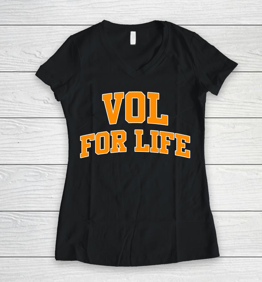 Tennessee Volunteers 2-Hit Tri-Blend Vol For Life Women V-Neck T-Shirt