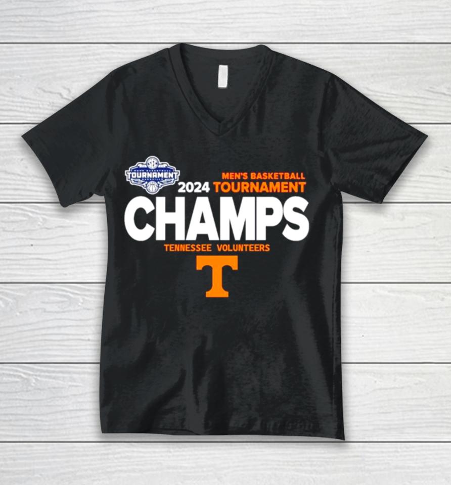 Tennessee Volunteers 2024 Men’s Basketball Tournament Champs Unisex V-Neck T-Shirt