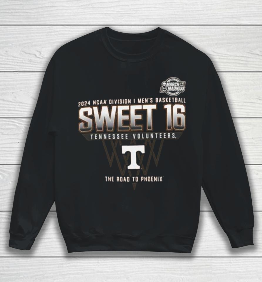 Tennessee Volunteers 2024 Ncaa Division I Men’s Basketball Sweet 16 The Road To Phoenix Sweatshirt