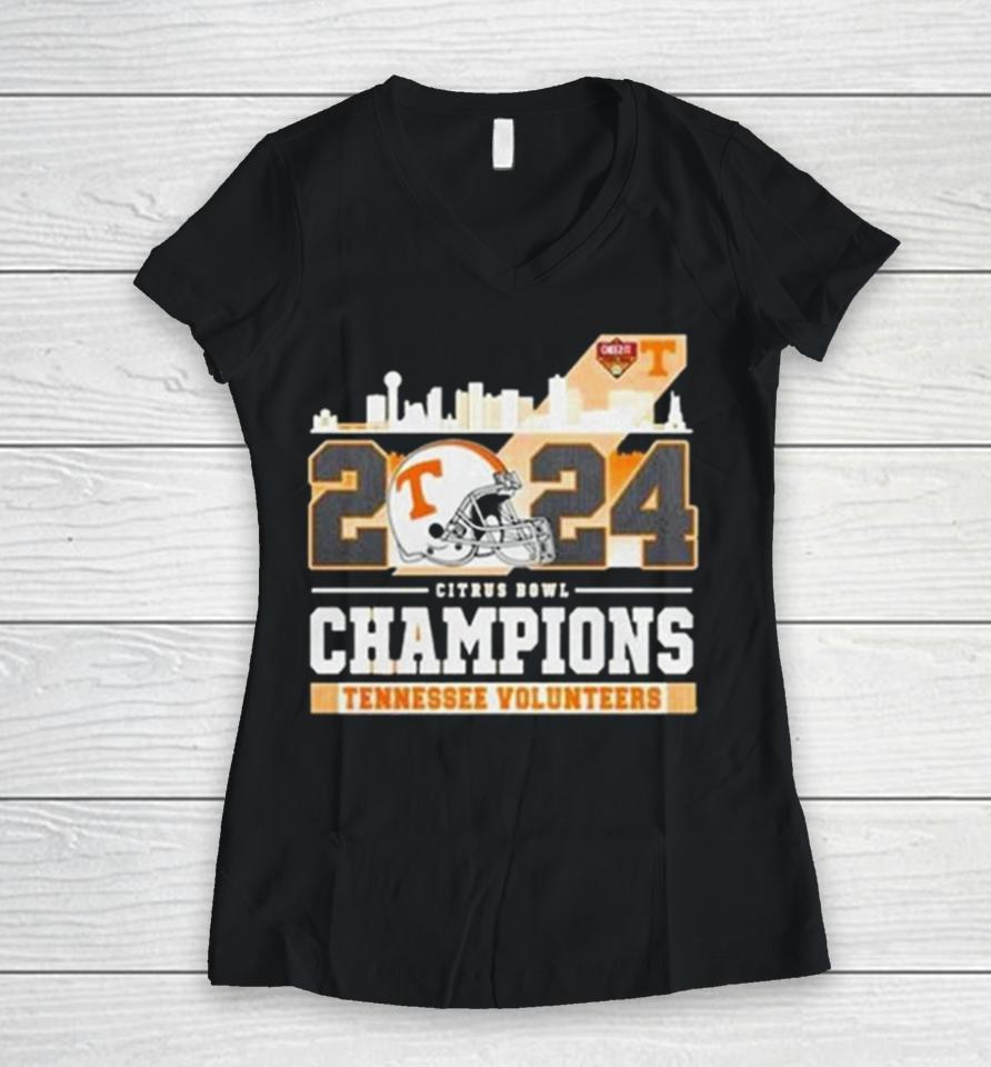 Tennessee Volunteers Citrus Bowl Champions 2024 Women V-Neck T-Shirt