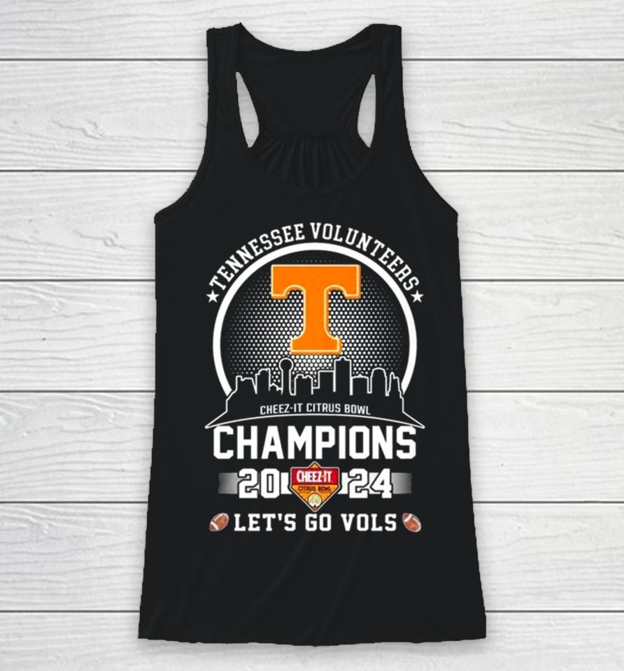 Tennessee Volunteers City Skyline 2024 Cheez It Citrus Bowl Champions Let’s Go Vols Racerback Tank