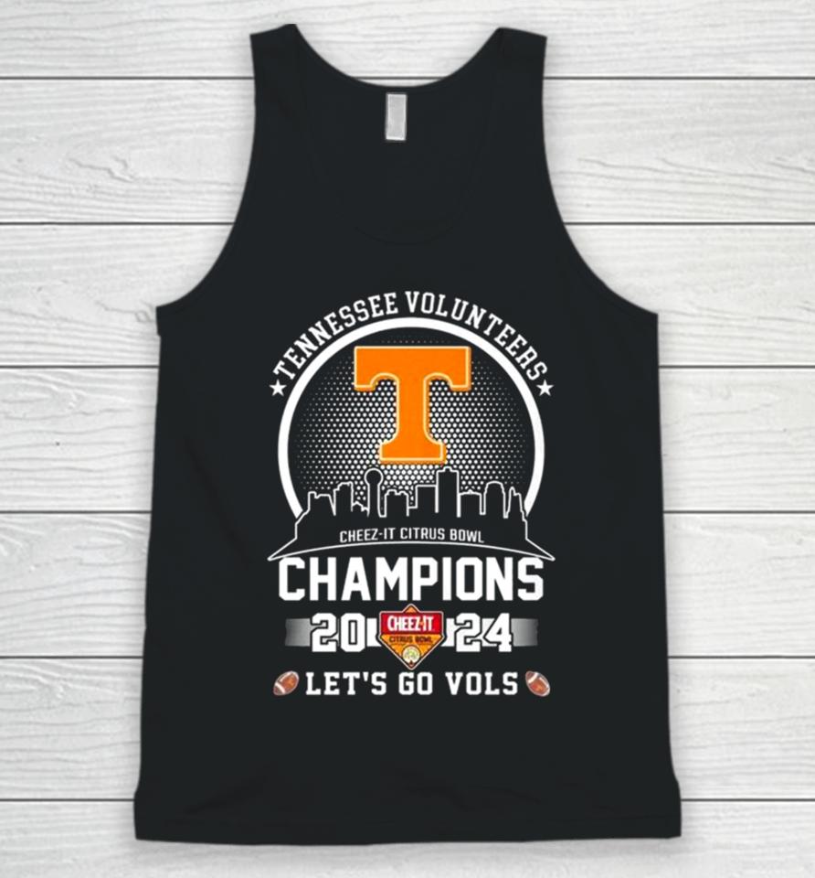 Tennessee Volunteers City Skyline 2024 Cheez It Citrus Bowl Champions Let’s Go Vols Unisex Tank Top