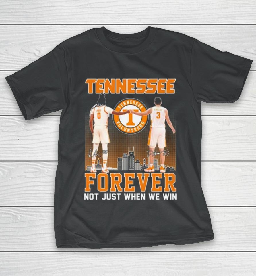 Tennessee Volunteers Jonas Aidoo And Dalton Knecht Forever Not Just When We Win Signatures T-Shirt