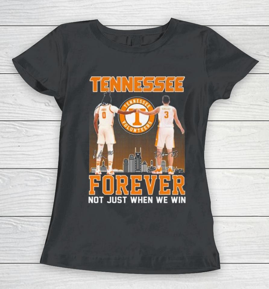 Tennessee Volunteers Jonas Aidoo And Dalton Knecht Forever Not Just When We Win Signatures Women T-Shirt