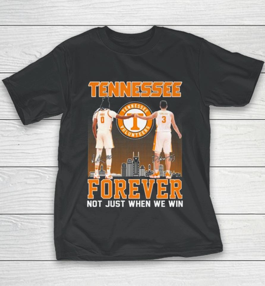 Tennessee Volunteers Jonas Aidoo And Dalton Knecht Forever Not Just When We Win Signatures Youth T-Shirt