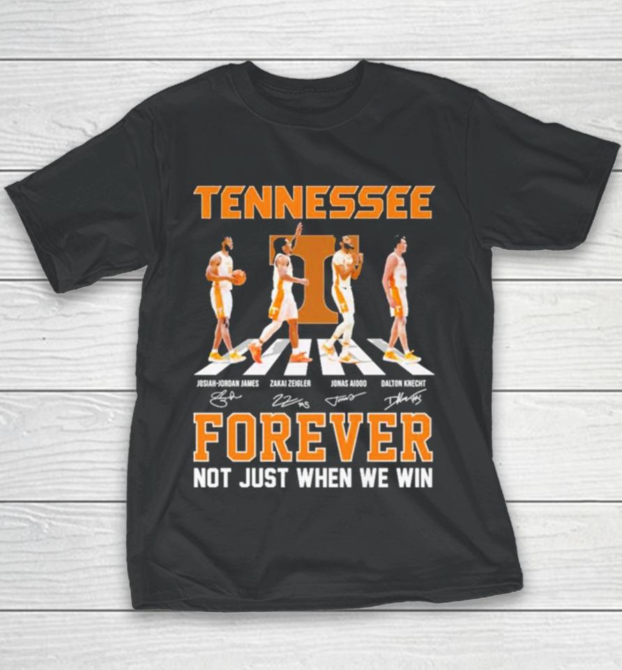 Tennessee Volunteers Men’s Basketball Abbey Road Forever Not Just When We Win Signatures Youth T-Shirt
