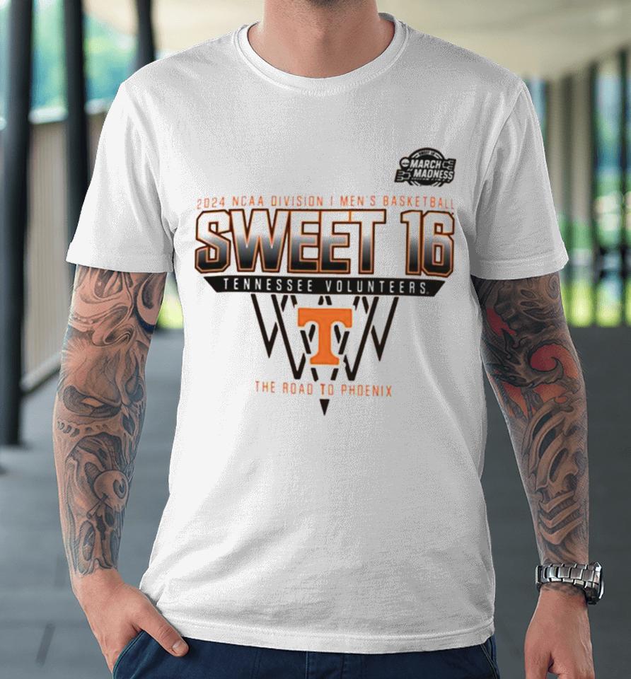Tennessee Volunteers Sweet 16 Di Men’s Basketball 2024 The Road To Phoenix Premium T-Shirt