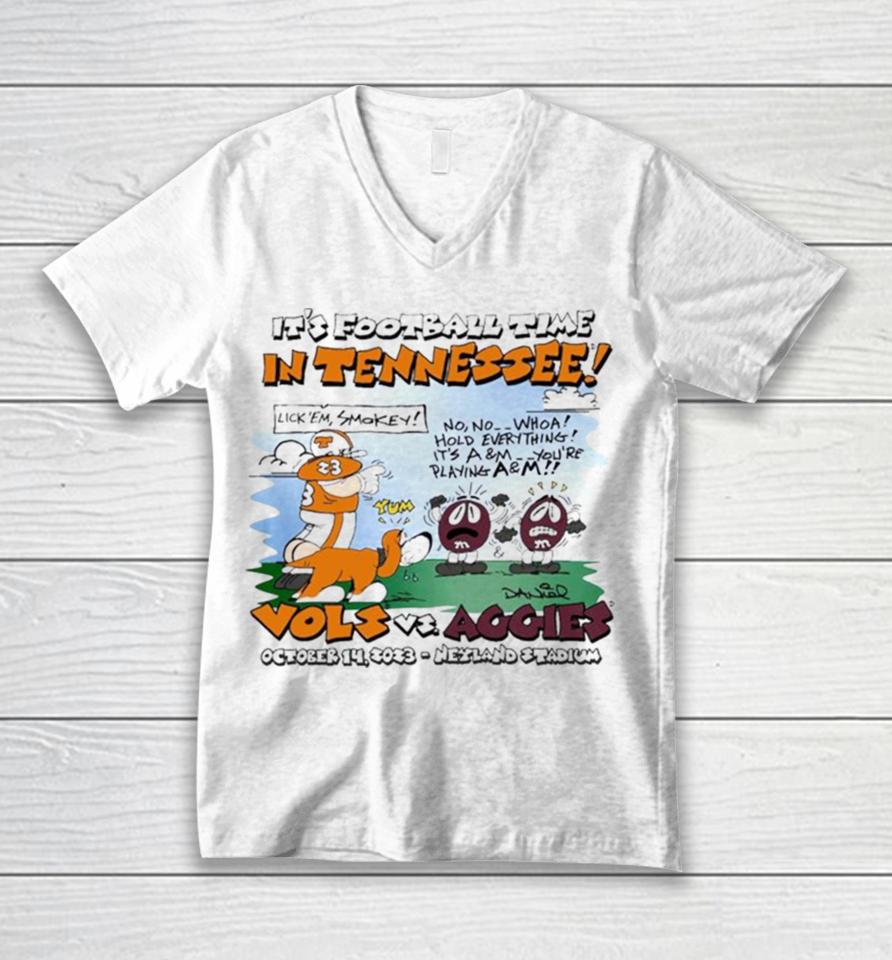 Tennessee Volunteers Vs Texas A&Amp;M Aggies October 14 2023 Neyland Stadium Unisex V-Neck T-Shirt
