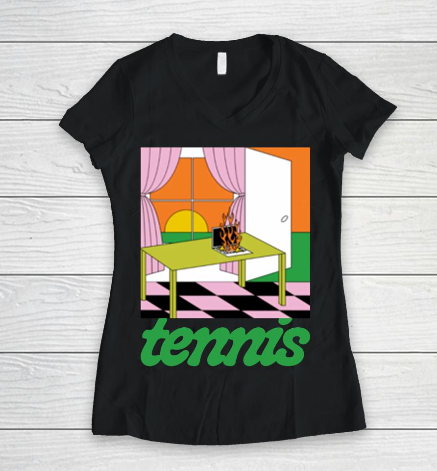 Tennis Cursed Women V-Neck T-Shirt