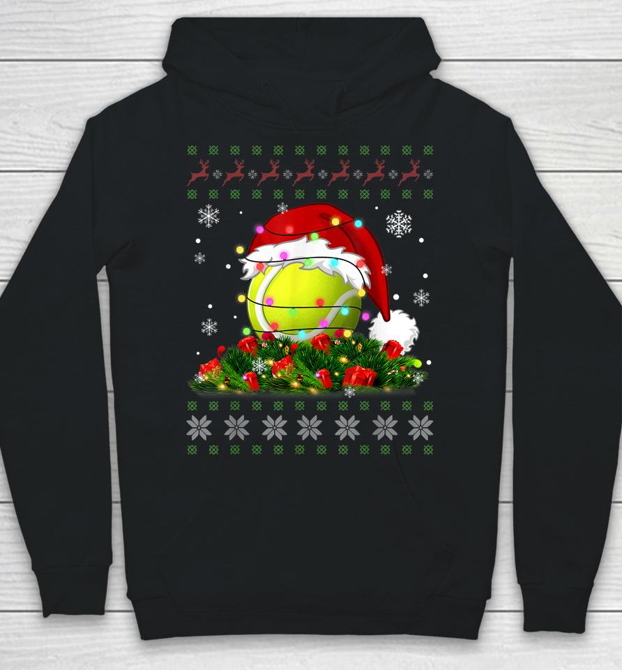 Tennis Ugly Sweater Christmas Pajama Lights Sport Lover Hoodie
