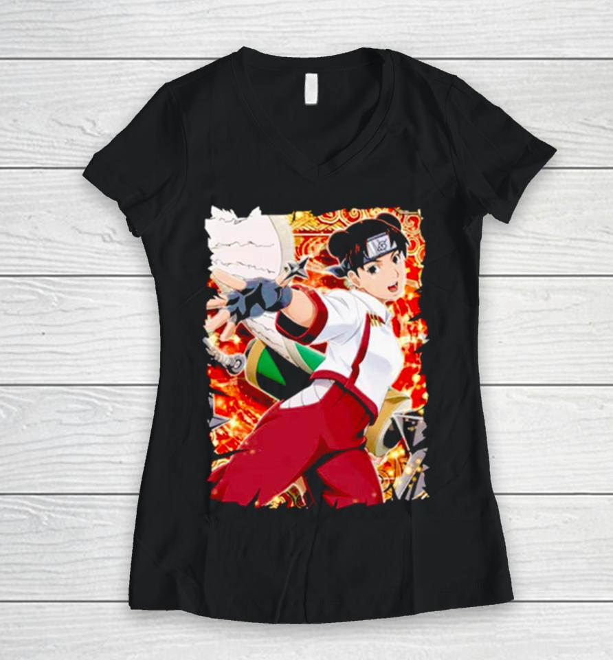 Tenten Merch Vtg Anime Women V-Neck T-Shirt
