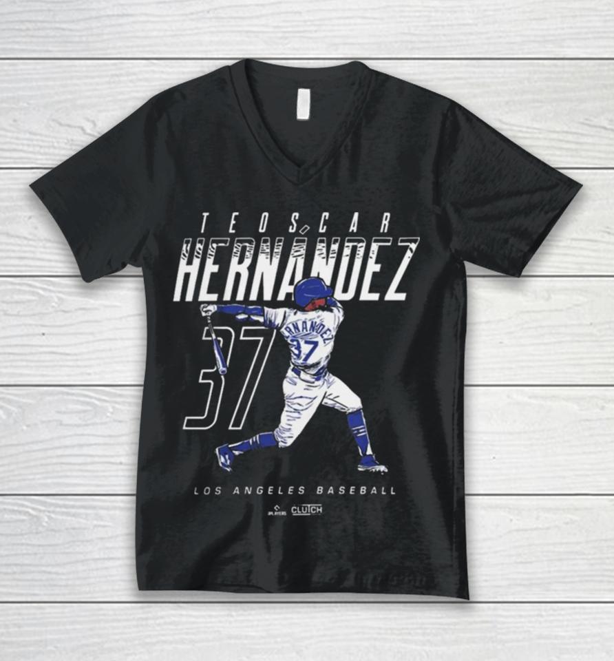 Teoscar Hernández Name And Number Mlbpa Lad Los Angeles Dodgers Unisex V-Neck T-Shirt
