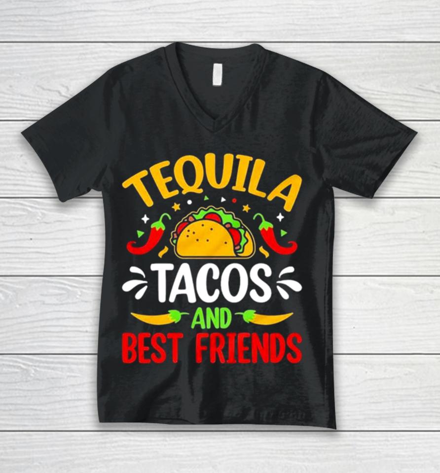 Tequila Tacos And Best Friends Cinco De Mayo Unisex V-Neck T-Shirt