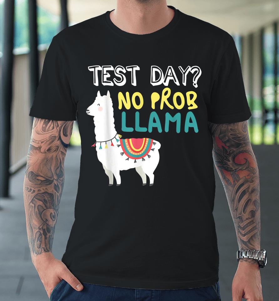 Test Day Llama Teacher Exam Testing Teaching Funny Premium T-Shirt