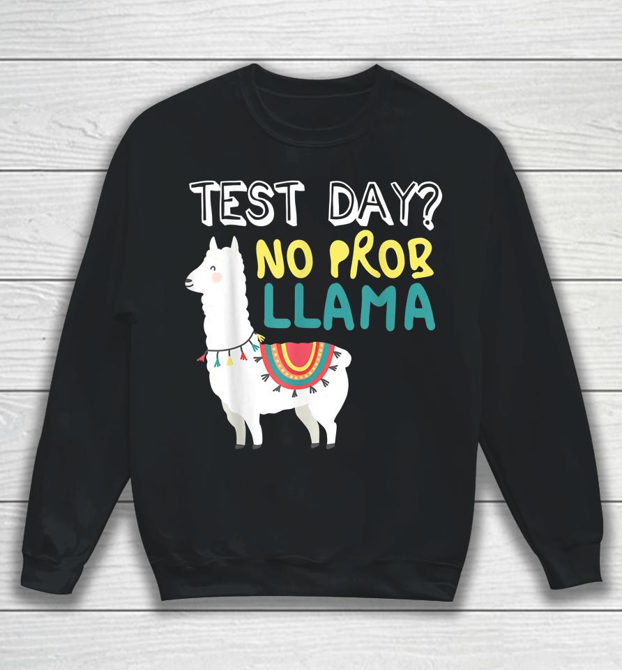 Test Day Llama Teacher Exam Testing Teaching Funny Sweatshirt