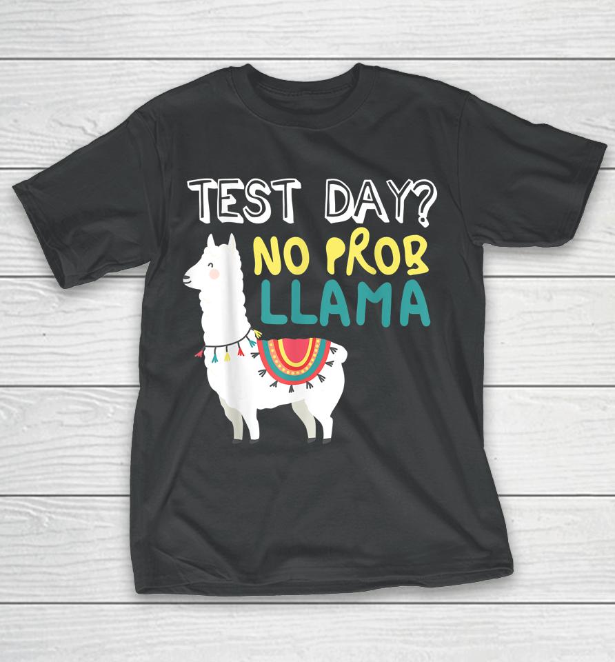 Test Day Llama Teacher Exam Testing Teaching Funny T-Shirt