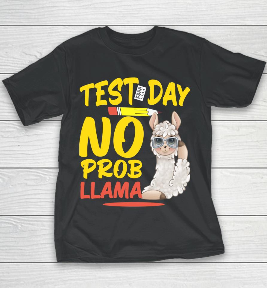 Test Day No Prob-Llama Llama Teacher &Amp; Student Testing Day Youth T-Shirt