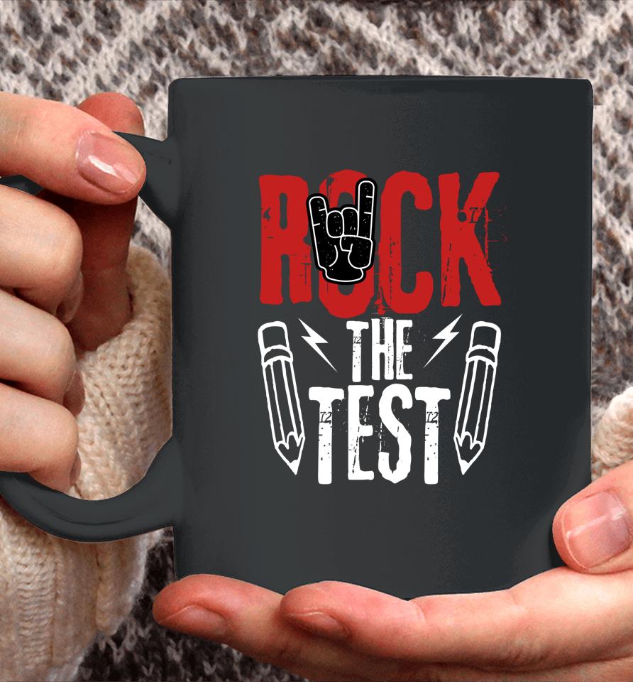 Test Day Rock The Funny Metal Teacher Student Testing Exam Coffee Mug