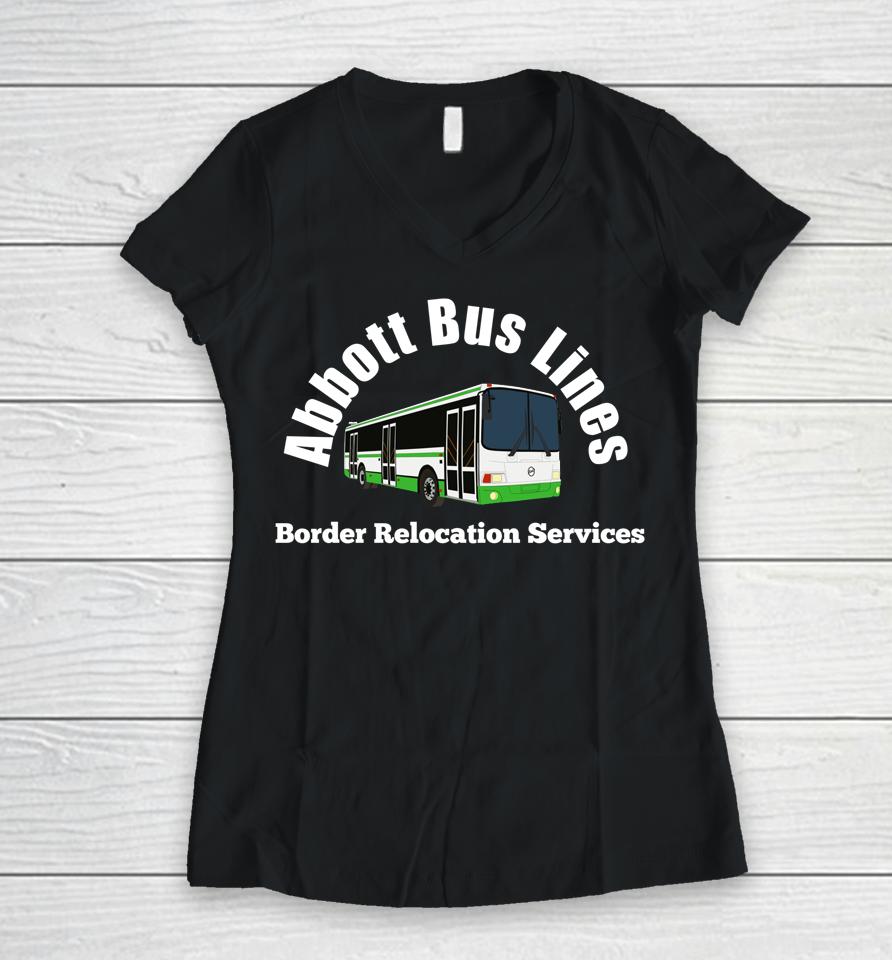 Texas Abbott Bus Lines - Border Relocation Services Women V-Neck T-Shirt