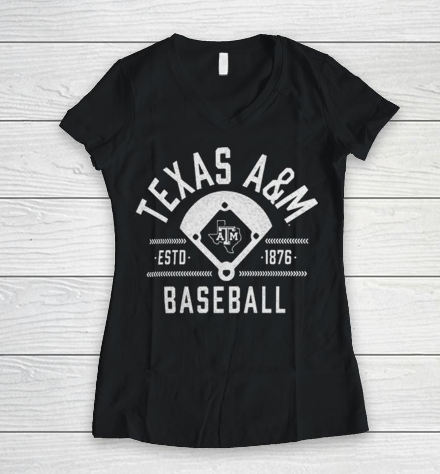 Texas A&Amp;M Aggies Adidas Exit Velocity Baseball Pregame Aeroready Women V-Neck T-Shirt
