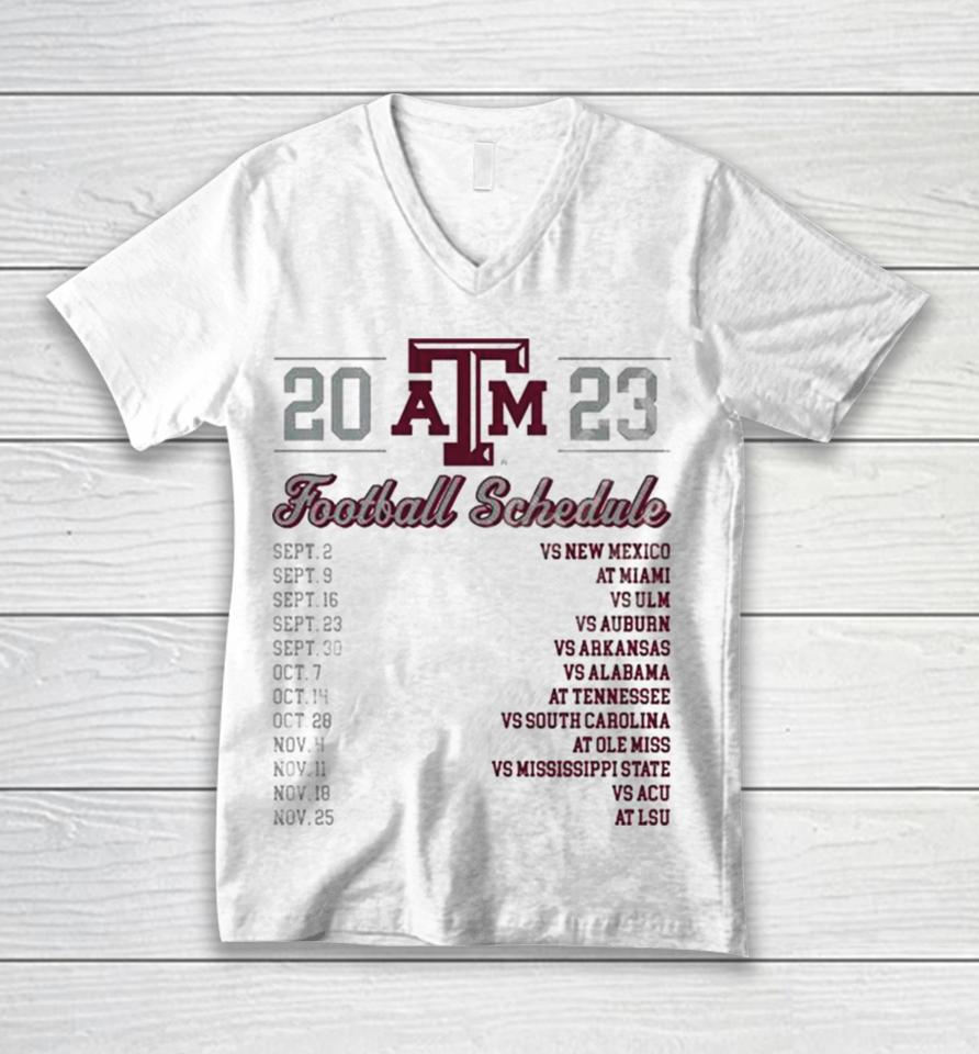 Texas A&Amp;M Aggies Football Schedule 2023 Unisex V-Neck T-Shirt