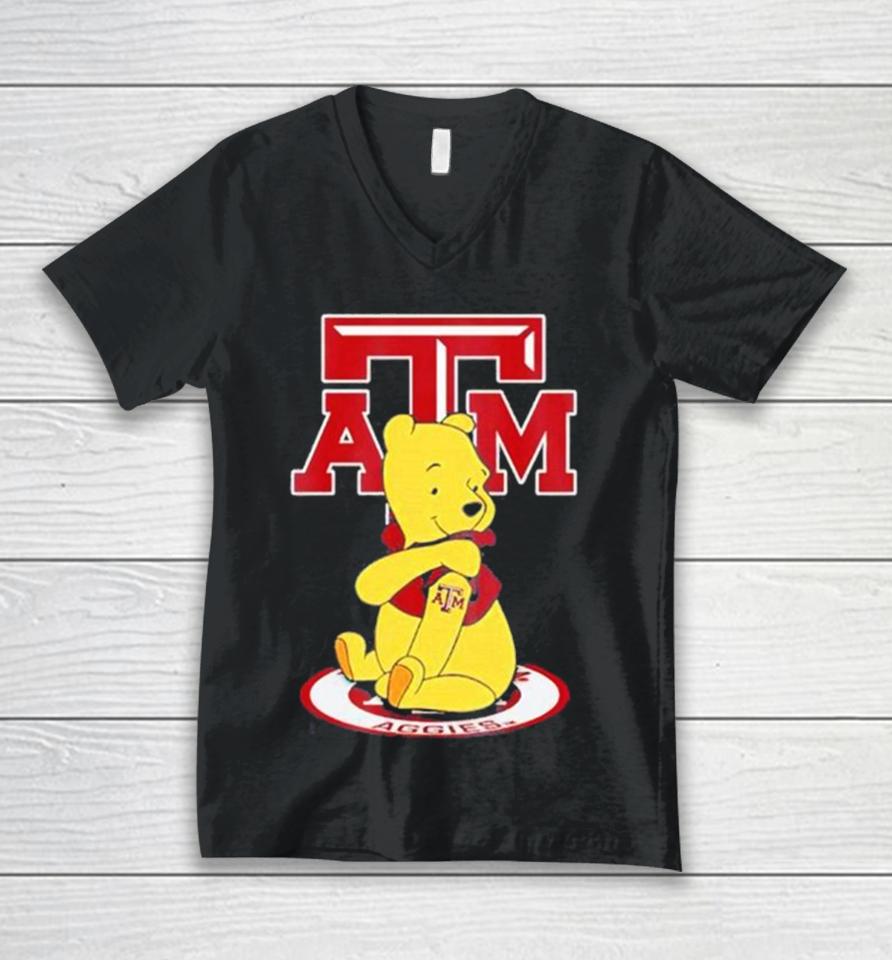 Texas A&Amp;M Aggies Football Winnie The Pooh Unisex V-Neck T-Shirt