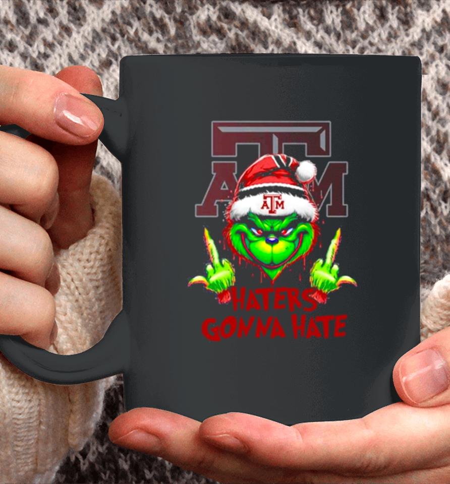 Texas A&Amp;M Aggies Grinch Santa Middle Finger Haters Gonna Hate Coffee Mug