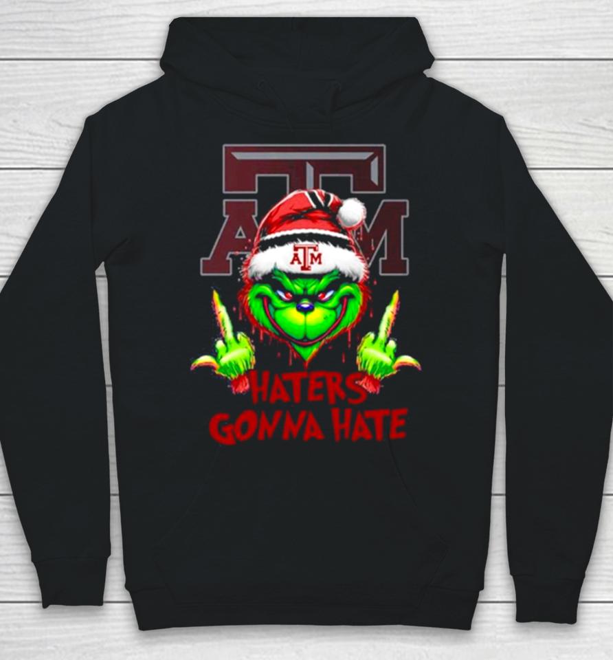 Texas A&Amp;M Aggies Grinch Santa Middle Finger Haters Gonna Hate Hoodie