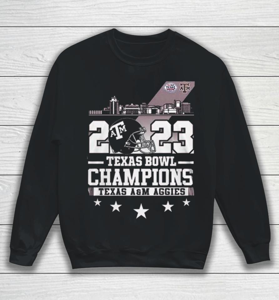 Texas A&Amp;M Aggies Skyline 2023 Texas Bowl Champions Sweatshirt