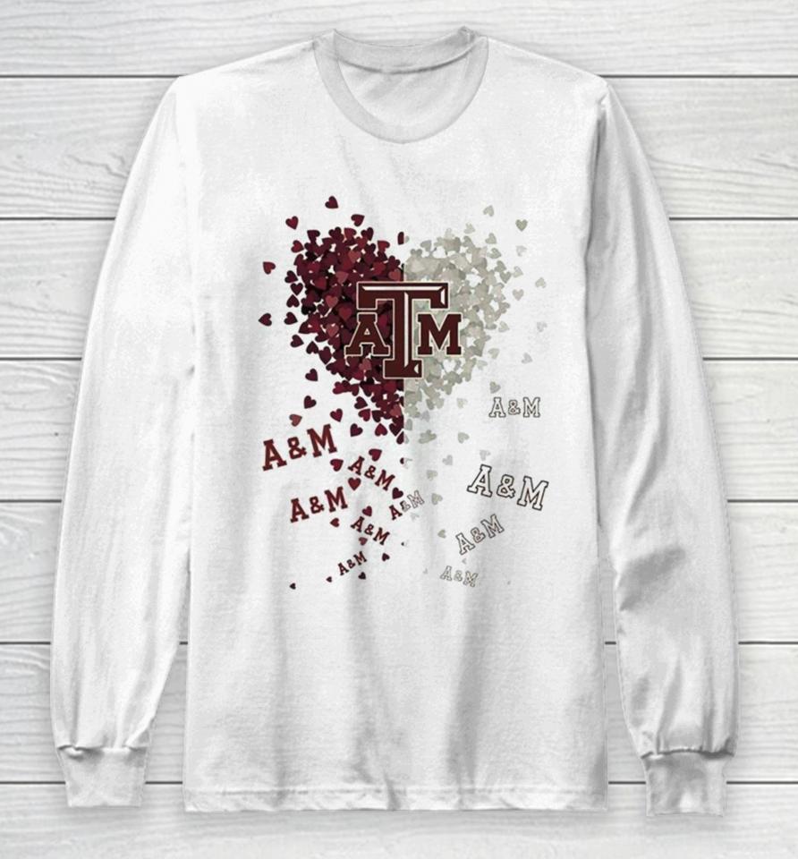 Texas A&Amp;M Aggies Tiny Heart Shape 2023 Long Sleeve T-Shirt