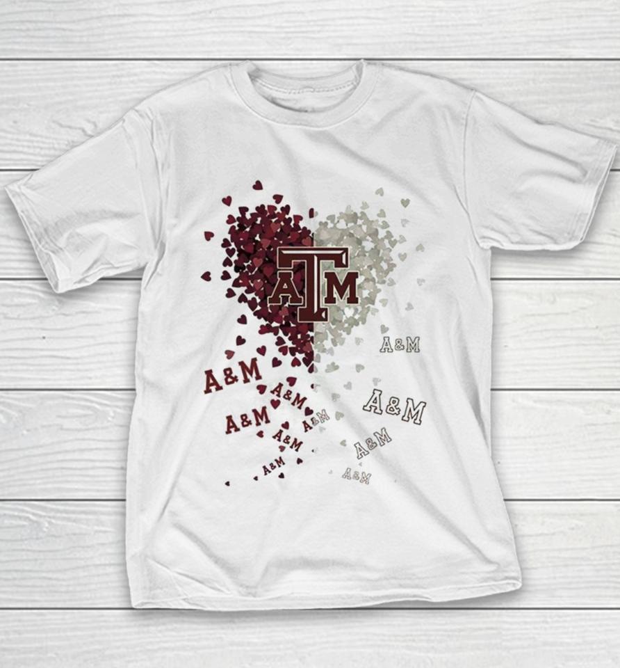 Texas A&Amp;M Aggies Tiny Heart Shape 2023 Youth T-Shirt