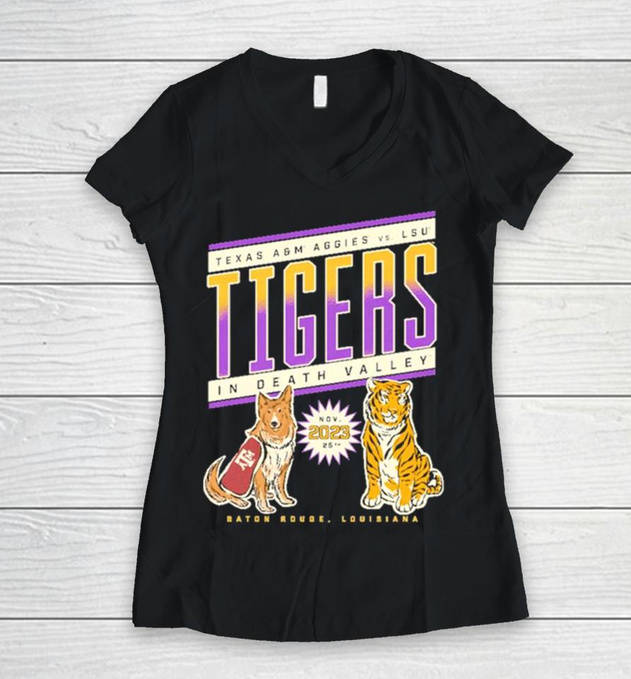Texas A&Amp;M Vs Lsu Tigers Football Nov 25, 2023 In Death Valley Game Day Women V-Neck T-Shirt