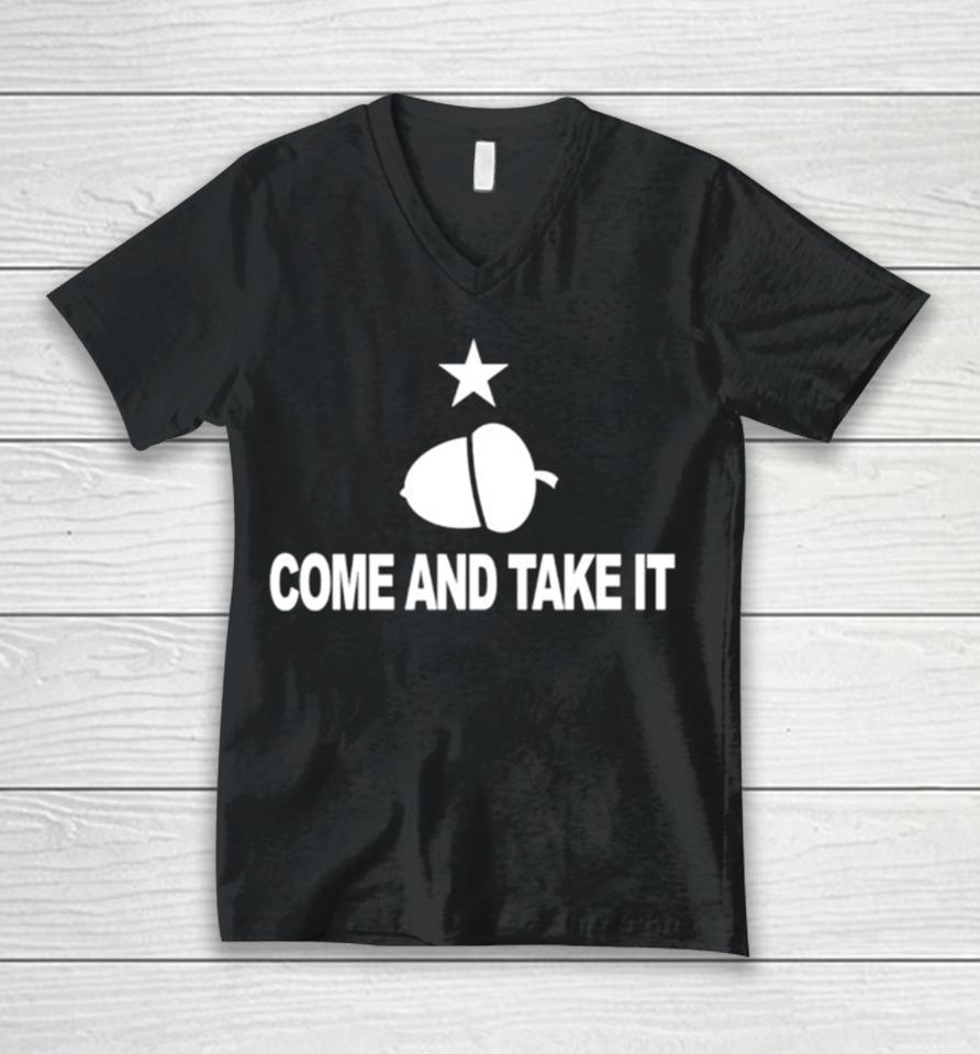 Texas Come And Take It Acorn Unisex V-Neck T-Shirt