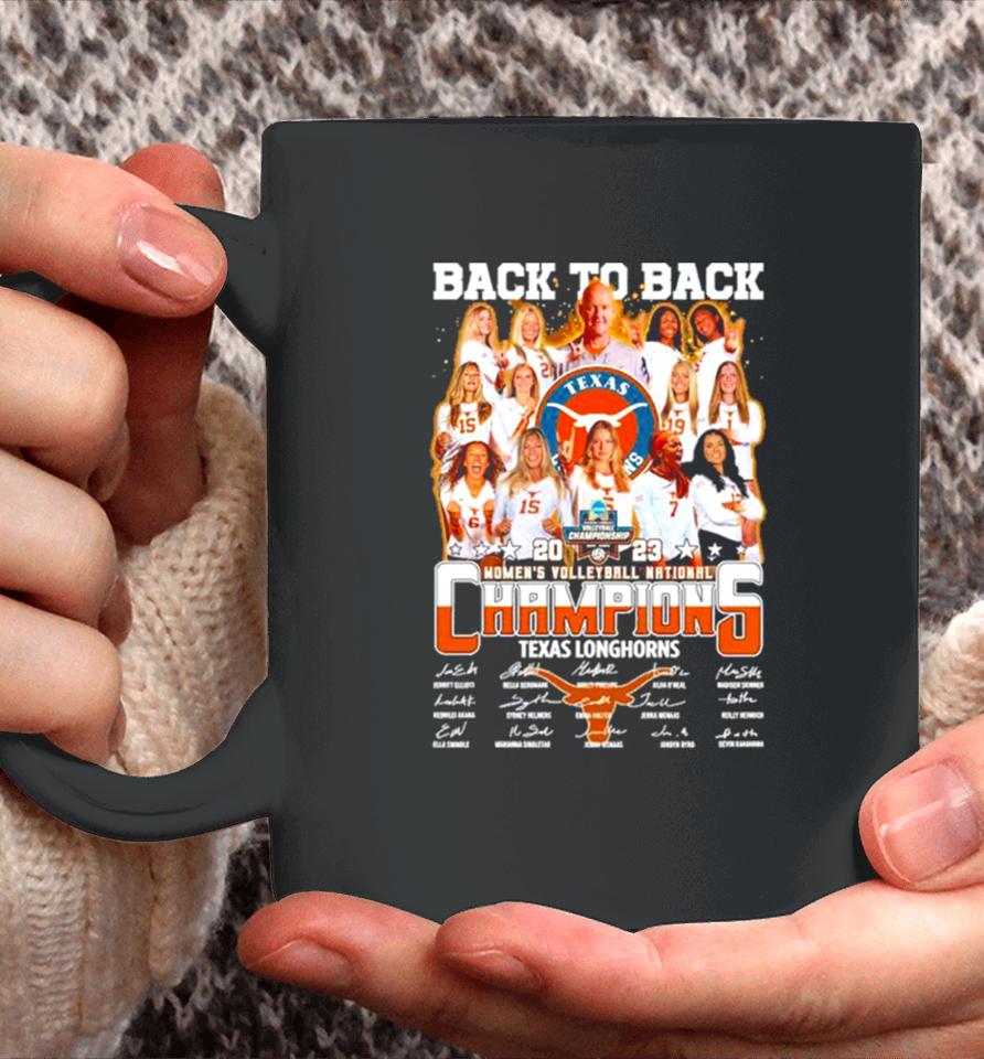 Texas Longhorn Back To Back 2023 Women’s Volleyball National Champions Signatures Coffee Mug