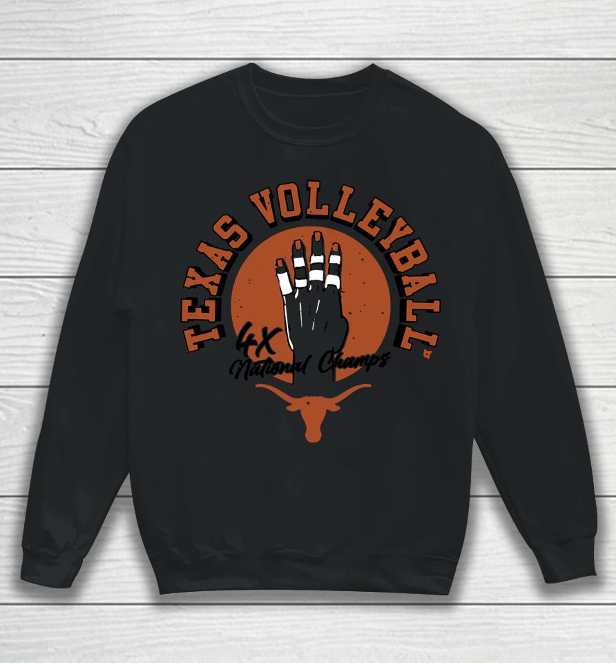 Texas Longhorns 2022 Volleyball Four-Time National Champs Sweatshirt