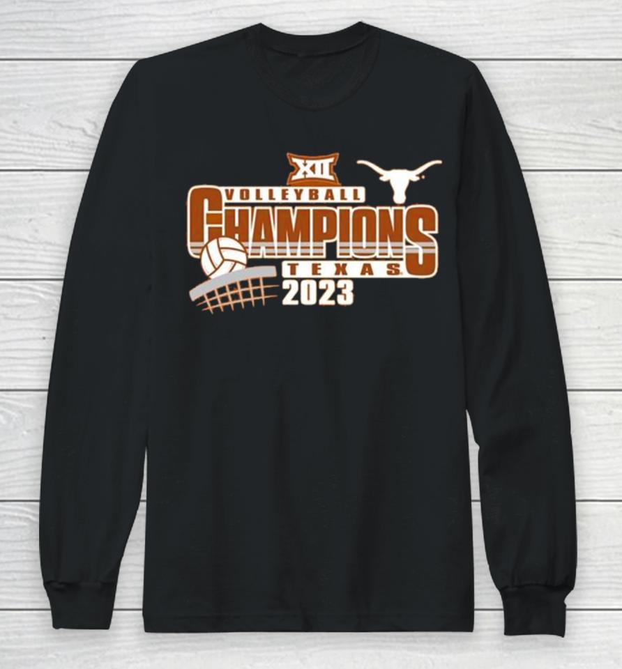 Texas Longhorns 2023 Big 12 Women’s Volleyball Regular Season Champions Locker Room Long Sleeve T-Shirt