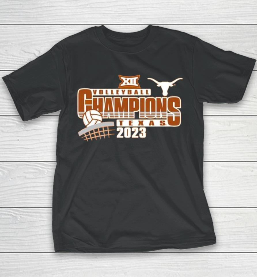 Texas Longhorns 2023 Big 12 Women’s Volleyball Regular Season Champions Locker Room Youth T-Shirt