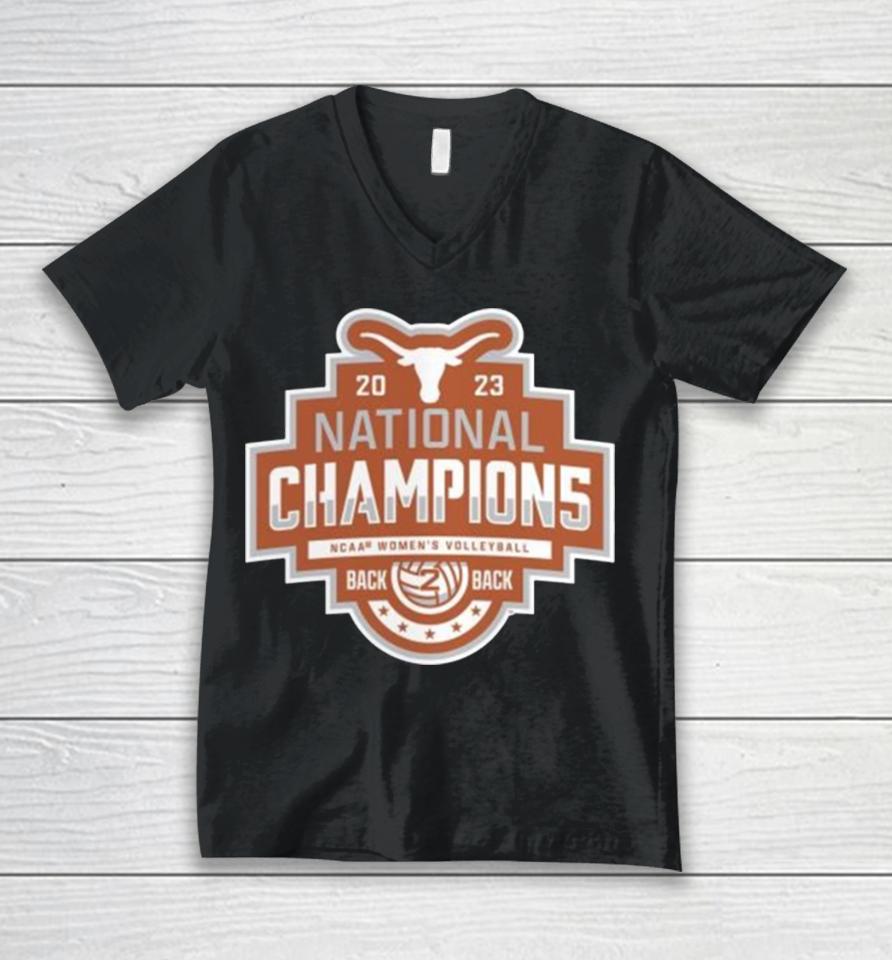 Texas Longhorns 2023 Ncaa Division I Women’s Volleyball National Champions Logo Unisex V-Neck T-Shirt