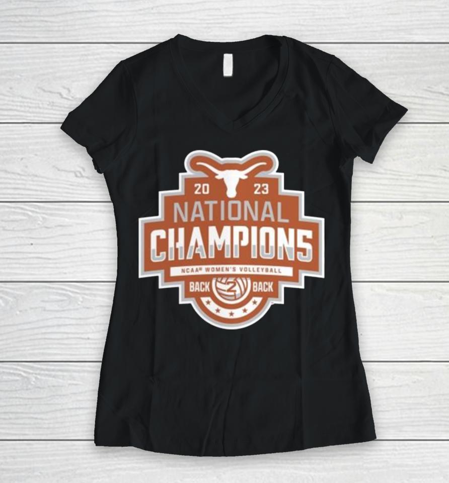 Texas Longhorns 2023 Ncaa Division I Women’s Volleyball National Champions Logo Women V-Neck T-Shirt