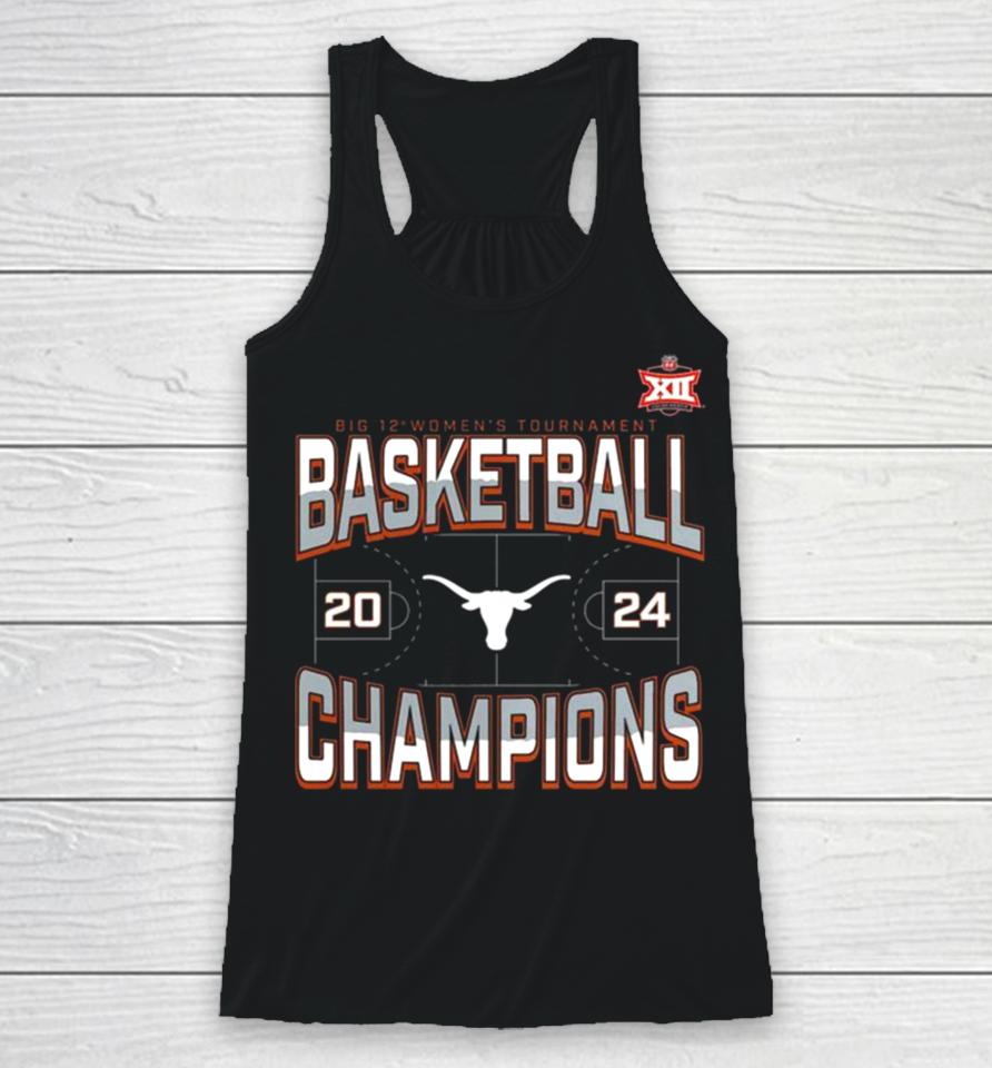 Texas Longhorns 2024 Big 12 Women’s Basketball Conference Tournament Champions Three Pointer Racerback Tank