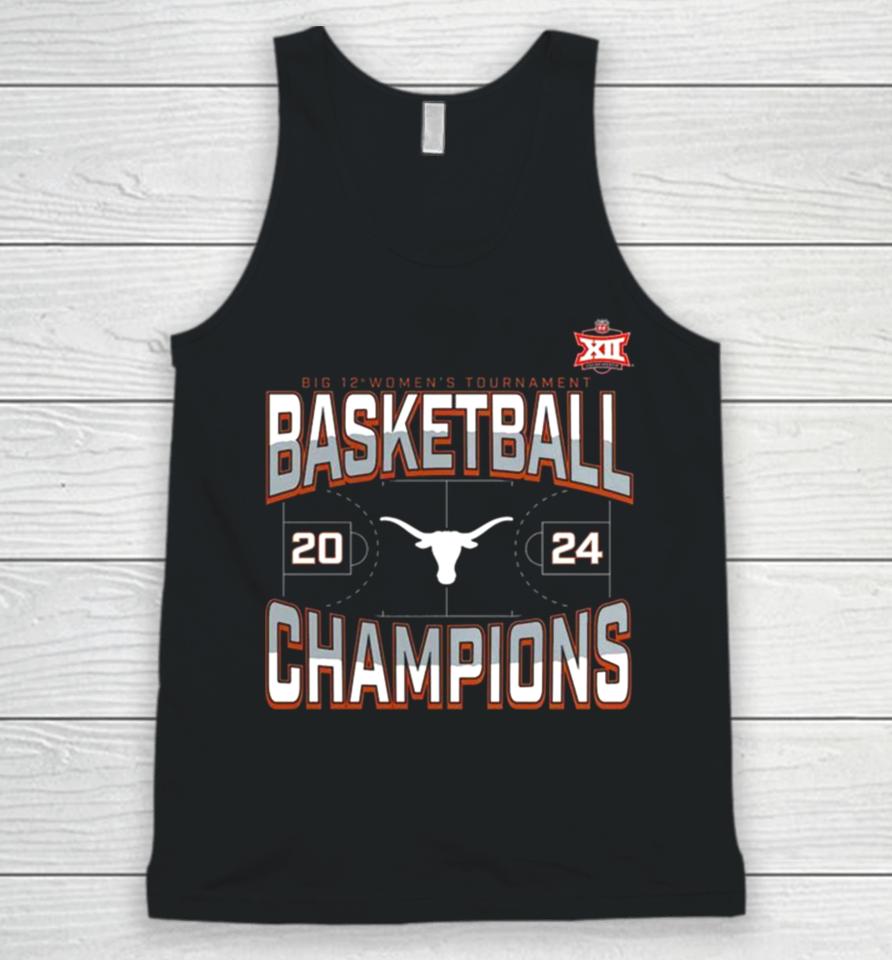 Texas Longhorns 2024 Big 12 Women’s Basketball Conference Tournament Champions Three Pointer Unisex Tank Top